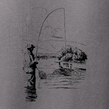 Kreslený rybár s podberákom