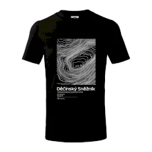 Děčínský Sněžník - vrstevnice v obdĺžniku