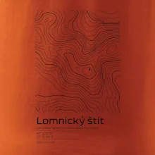 Lomnický štít - vrstevnice v obdĺžniku