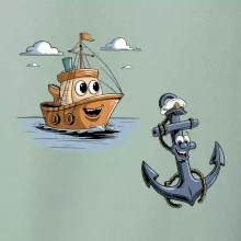 Parové tričko - Loď a kotva