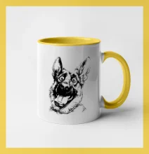 Čiernobiela karikatúra Nemecký ovčiak