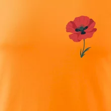 Vlčí mak kreslený na prsníku