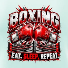 Boxerské rukavice v ringu eat sleep repeat