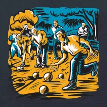 Petanque hra - modro oranžová