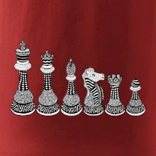 Šachové figúrky v rade - kreslené