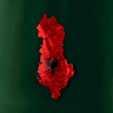 Mapa Albánsko reliéf hôr