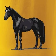 Čierny kôň pixel
