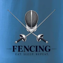 Šermířská maska se zkříženými kordy eat sleep repeat