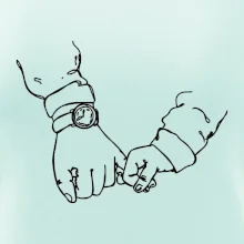 Otec a syn ruky obrys