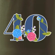 Kvetinové číslo kreslené - 40