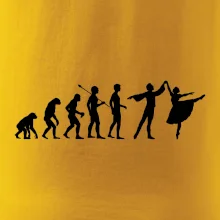 Evolúcia tanec - muž a žena so sukňou