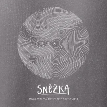 Sněžka - vrstevnice v kruhu