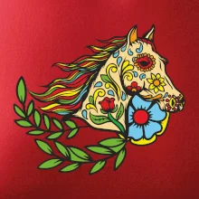 Kôň farebný s listami