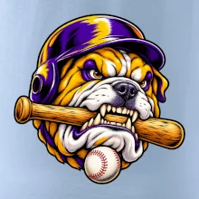 Baseballový buldok s pálkou