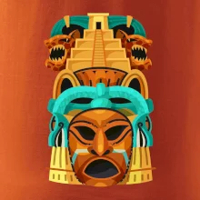 Mayová maska s pyramídou Mayová maska s pyramídou