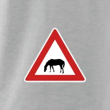 Dopravná značka - Pozor pasúci sa kôň