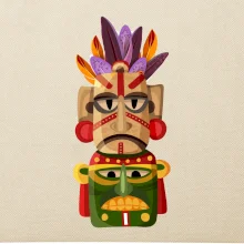 Mayová maska s perím