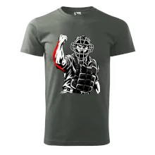 Baseballový rozhodčí signalizuje strike