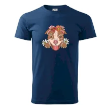 Americký stafordšírsky teriér hlava s kvetinami