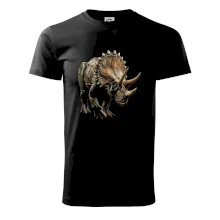 Triceratops z boku čierna fotka Triceratops z boku čierna fotka