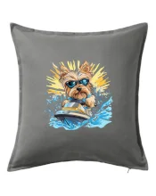 Yorkšírsky teriér na vodnom skútri