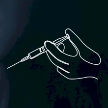 Ruka a injekcia jedným ťahom