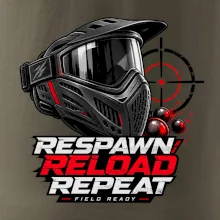 Paintballová maska – Respawn, Reload, Repeat
