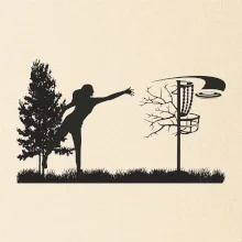 Disc golf - žena čierny obrázok Disc golf - žena čierny obrázok