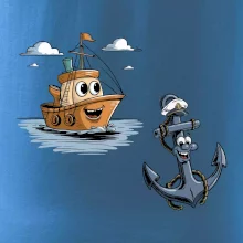 Parové tričko - Loď a kotva