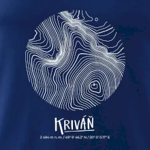 Kriváň - vrstevnice v kruhu