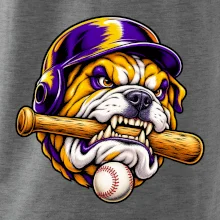Baseballový buldok s pálkou