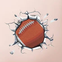 Americký futbal lopta v triku