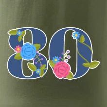 Kvetinové číslo kreslené - 80