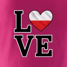 Love Poľská vlajka Love Poľská vlajka