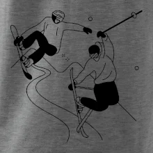 Lyžovanie - kreslené obrázok