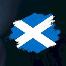 Škótska vlajka kreslená štetcom