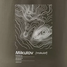 Mikulov - vrstevnice v obdĺžniku