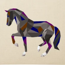 Kôň geometria farebný