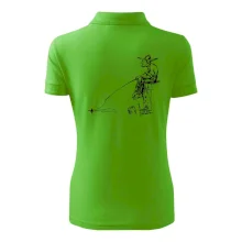 Kreslený rybár na pni