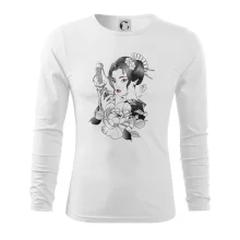 Japonsko - žena s červenými ústami Japonsko - žena s červenými ústami