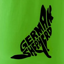 Nemecký ovčiak sediaci napis