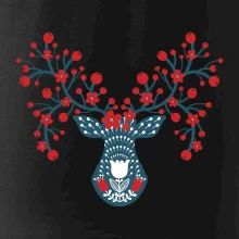 Folklór - jeleň s červenými plodmi
