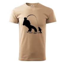 Rybár ťahajúce rybu