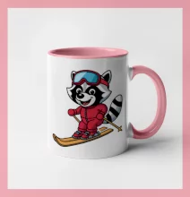 Mýval na lyžiach - kreslený