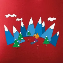 Lyžiar a farebné hory Lyžiar a farebné hory