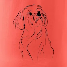 Lhasa Apso čierny nákres slabej linky