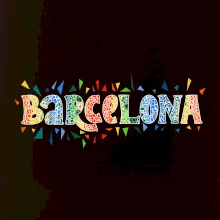Barcelona Farebný nápis