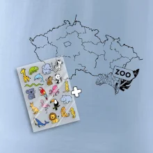 Tričko s mapou + ZOO nažehlovačky