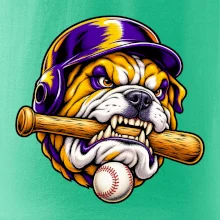 Baseballový buldok s pálkou
