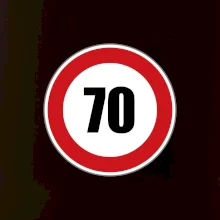 Dopravná značka - obmedzenie rýchlosti 70